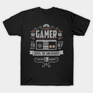 Vintage 1987 Birthday Gamer 33 Birthday Gift Ideas T-Shirt